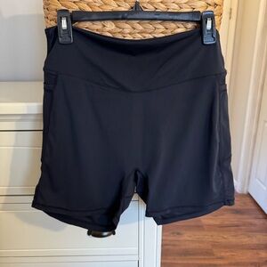 Sunzel Black Biker Shorts Womens XL High Waisted Stretch Athletic Shorts Pockets